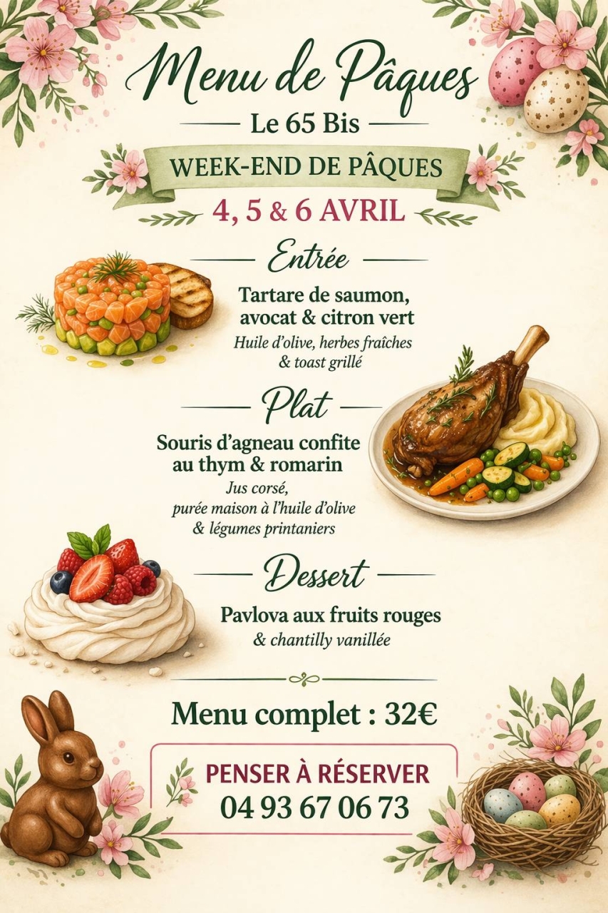 Le 65 Bis - Restaurant Vallauris - bon restaurant VALLAURIS